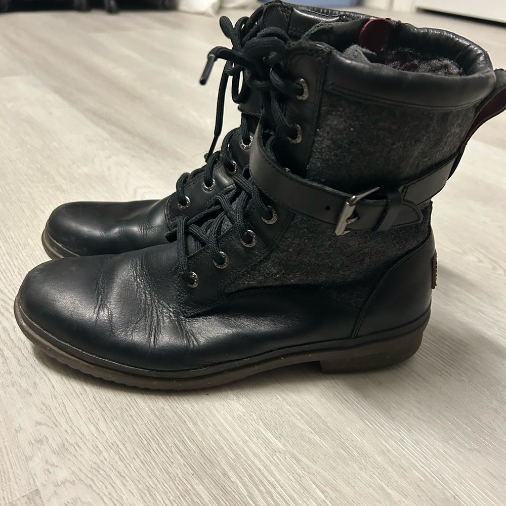 UGG Black and Burgundy Interior Boots